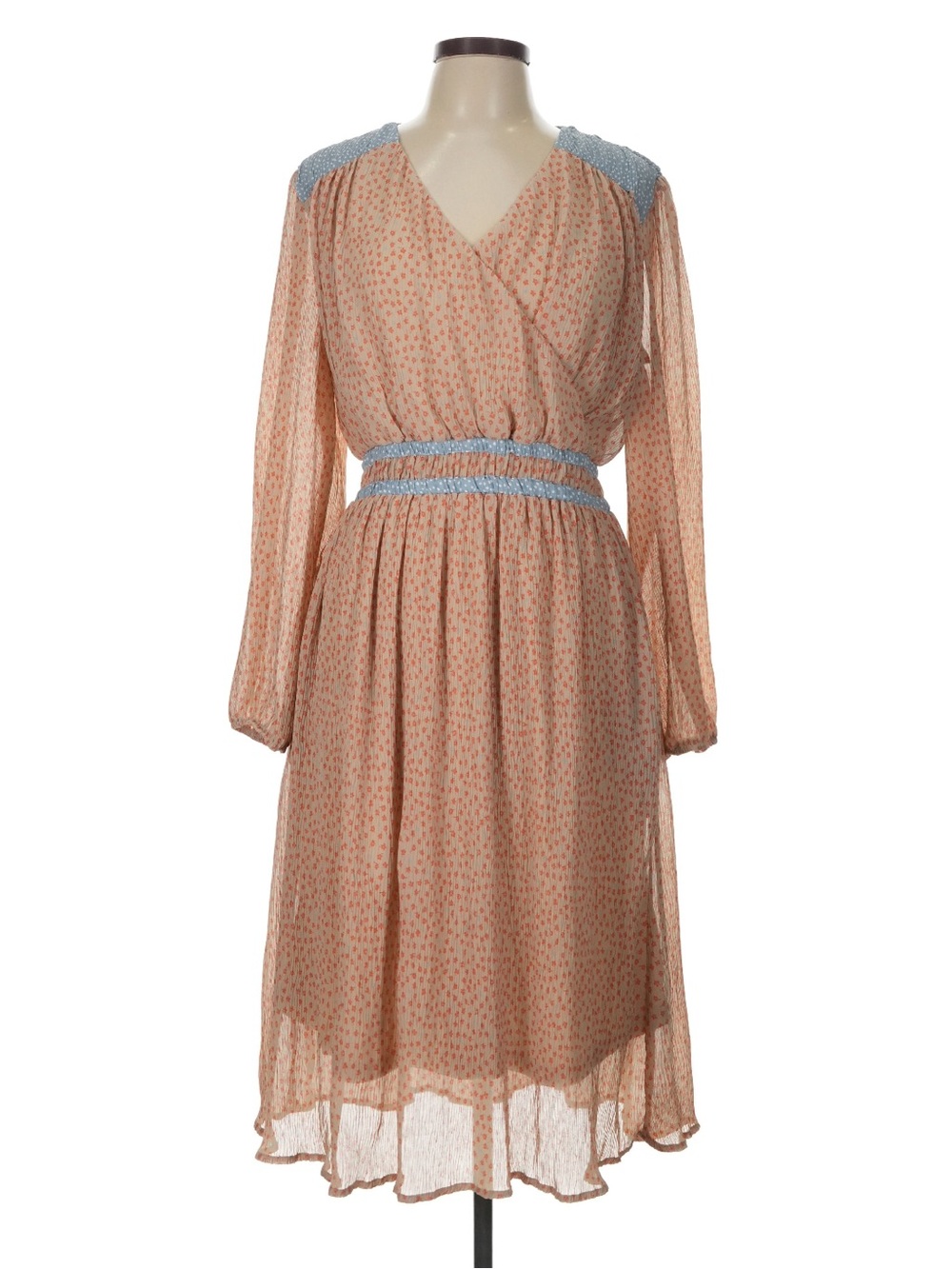 Orange Creek Pink Floral Long Sleeve Midi Dress NWT